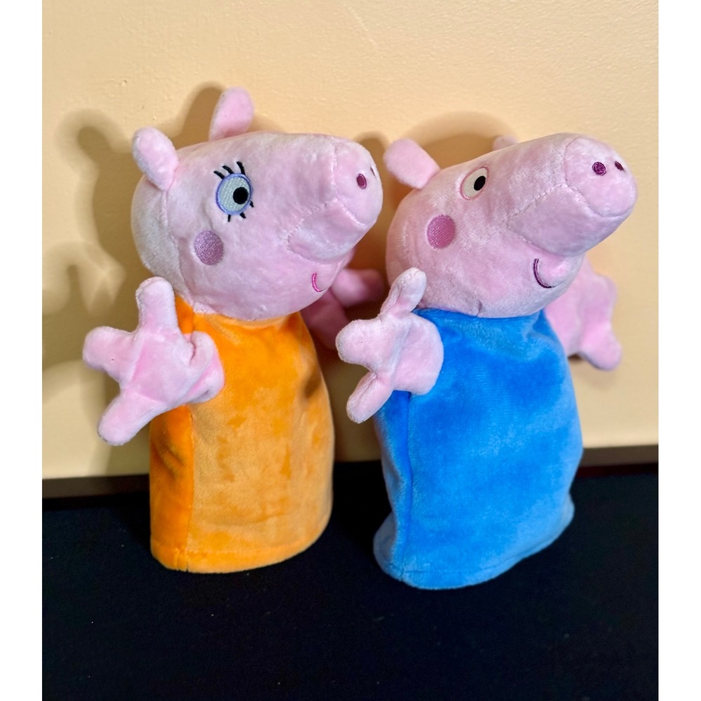 Peppa Pig George Mommy Hand Puppet Set TCG Toys Plush 9" Pink Blue Orange 2021